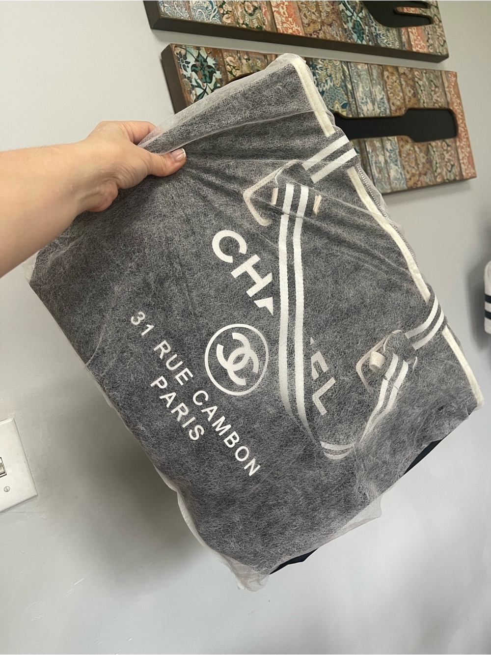 CHANEL Black & White 31 Rue Cambon Paris Logo Tote